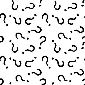 Question marks seamless pattern . question hand drawn background. Stock Illustration