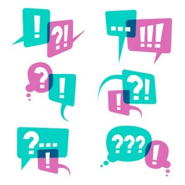 Question marks on speech bubbles icons. Business query vector concept Illustrazione stock