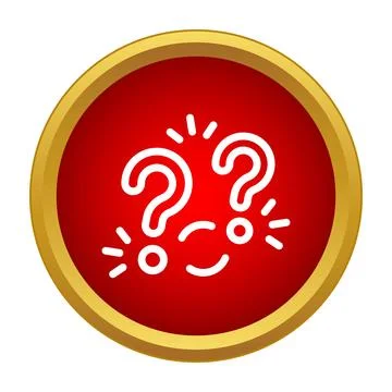 Question marks symbol on red help button Ilustración de archivo
