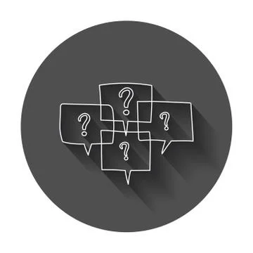 Question marks in thought bubbles. Hand drawn line art cartoon vector illustr 스톡 일러스트