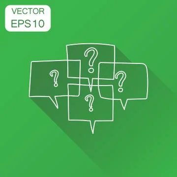 Question marks in thought bubbles icon. Business concept question pictogram.  Stock Illustration