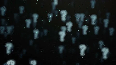 Question marks, wet glass effect Stock Footage 154436686