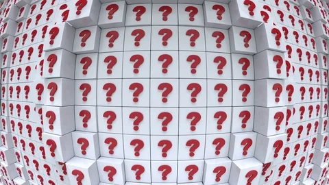Question marks on white cubes moving up and down. Stock Footage 79748499