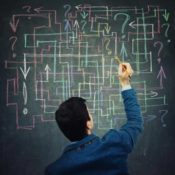 Question maze Stock Photos