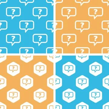 Question message pattern set, colored Stock Illustration