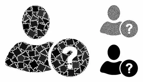 Question Mosaic Icon of Inequal Elements Stock Illustration