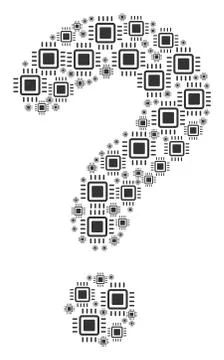 Question Mosaic of Processor Icons Illustrazione stock