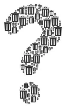Question Mosaic of Trash Bin Icons Stock Illustration