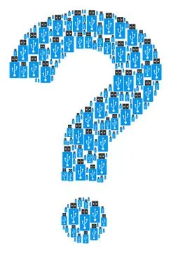 Question Mosaic of USB Flash Drive Icons Illustrazione stock