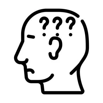 Question neurosis line icon vector illustration Illustrazione stock