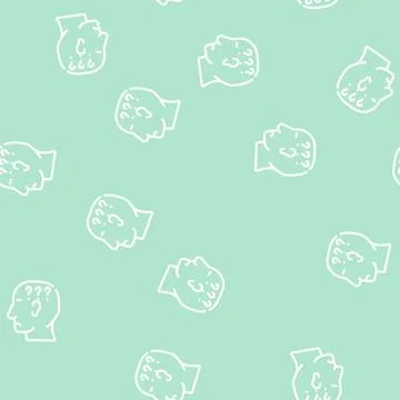 Question neurosis line vector seamless pattern Stock Illustration