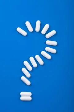 Question of pills Stock Photos