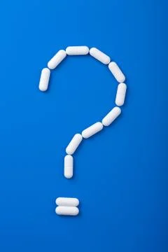 Question of pills Stock Photos