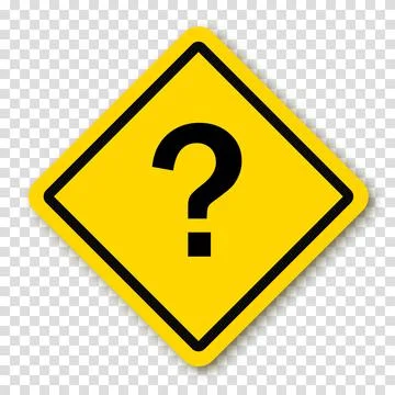 Question point in a yellow square or rhombus with a shadow. Symbol of questio Stock Illustration