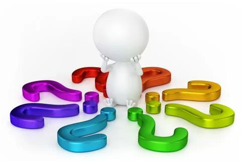 Question Points And Character Stock Illustration