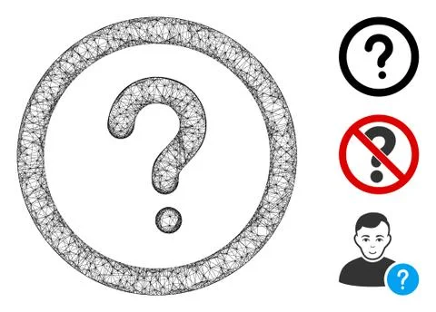 Question Polygonal Web Vector Mesh Illustration Illustrazione stock