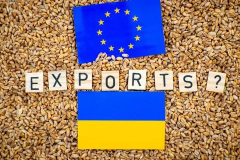 Question, problems of export of Ukrainian grain to the countries of the Eur.. Stock Photos