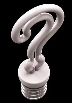 Question: query mark light bulb isolated Stock Illustration