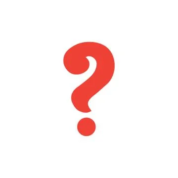 Question Red Icon On White Background. Red Flat Style Vector Illustration. Illustrazione stock