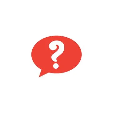 Question Red Icon On White Background. Red Flat Style Vector Illustration. Stock Illustration