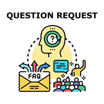Question request concept exploring frequently asked questions Stock Illustration