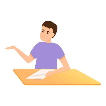 Question school test icon, cartoon style イラスト素材