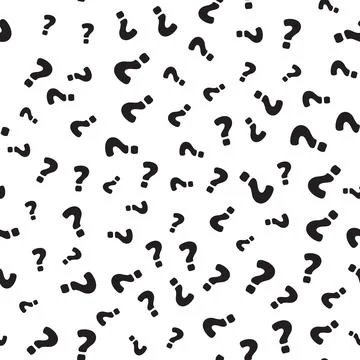 Question Seamless Pattern on White Background. Vector Illustrazione stock
