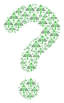 Question Shape of Eco Man Icons Illustrazione stock