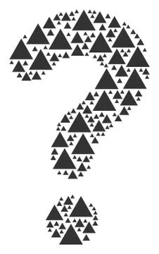 Question Shape of Filled Triangle Icons Stock Illustration