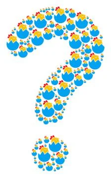Question Shape of Hatch Chick Icons 스톡 일러스트