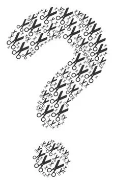 Question Shape of Scissors Icons Illustrazione stock