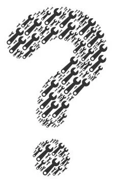 Question Shape of Wrench Icons Illustrazione stock