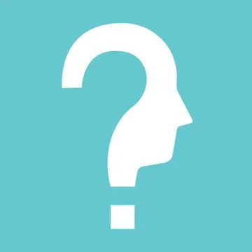 Question shaped head silhouette Stock Illustration