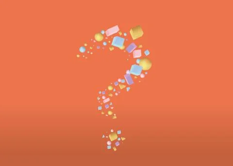 Question sign of 3d figures realistic vector Stock Illustration