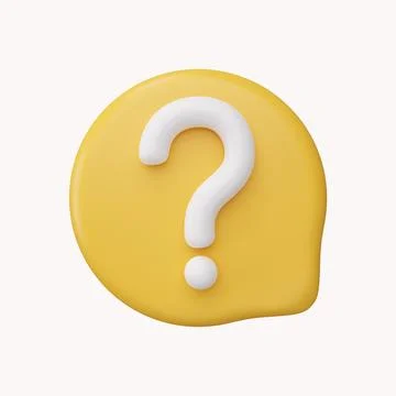 Question sign 3d render. Interface button isolated on white. Stock Illustration