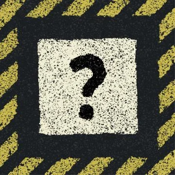 Question sign on asphalt in hazard frame. vector illustration, eps8 Stock Illustration