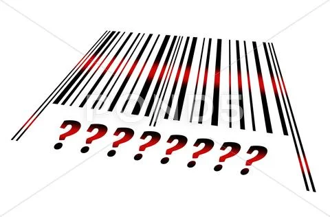 Question sign on barcode Stock Illustration
