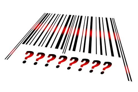 Question sign on barcode Illustrazione stock