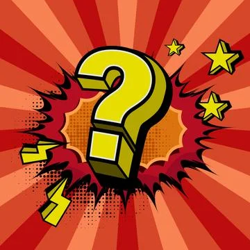 Question sign with comic book background art Stock Illustration