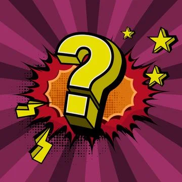 Question sign with comic book background design Stock Illustration
