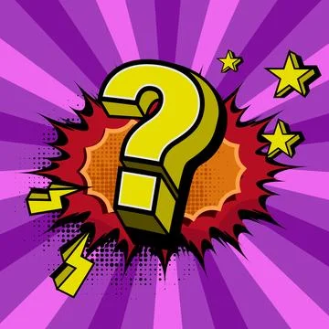 Question sign with comic book background graphic Stock Illustration