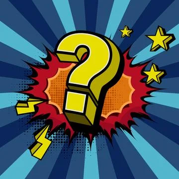 Question sign with comic book background illustration Stock Illustration