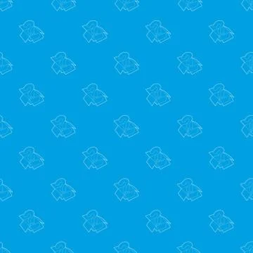 Question sign inside open box pattern seamless blue Illustrazione stock