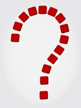 Question sign of red flat blocks Stock Illustration