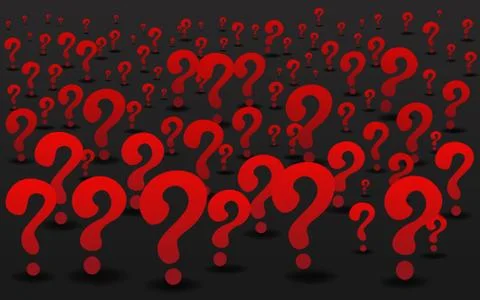 Question signs When word, FAQ  help. problem solve Illustrazione stock