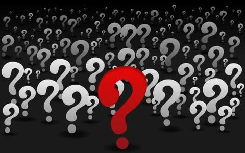 Question signs When word, FAQ  help. problem solve Stock Illustration