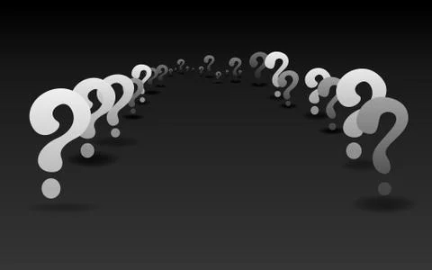 Question signs When word, FAQ  help. problem solve  realistic vector Illustrazione stock