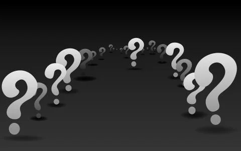 Question signs When word, FAQ  help. problem solve  realistic vector Stock Illustration