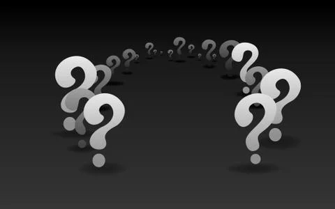 Question signs When word, FAQ  help. problem solve  realistic vector Stock Illustration