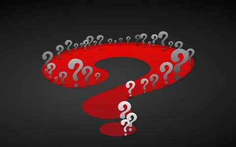 Question signs When word, FAQ  help. problem solve  realistic vector Stock Illustration
